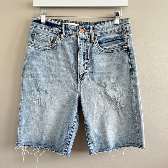 Anthropologie PILCRO Denim‎ Shorts Bermuda Jorts Light Wash Size 26 - Picture 1 of 7